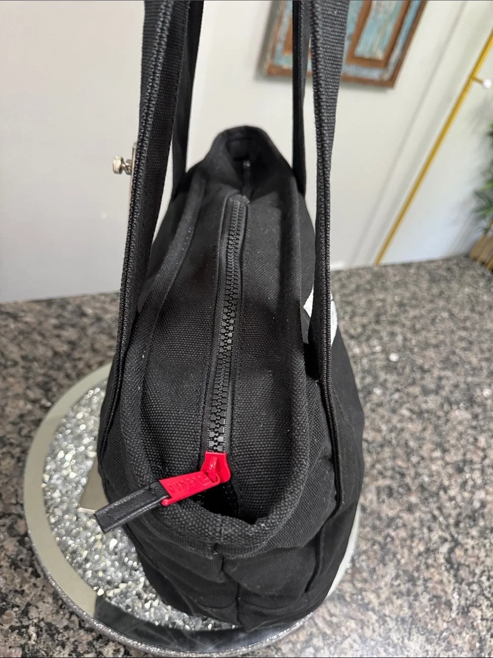 Nike air Jordan Black heavy duty Canvas Duffel Tote Bag EUC